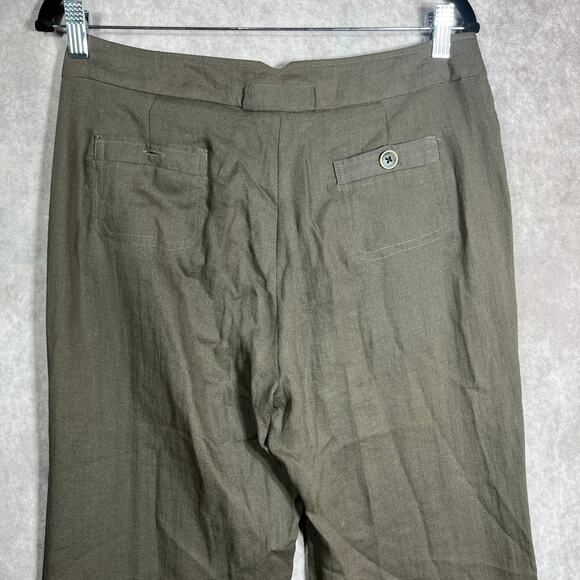 Sandro Sportswear Chino Pants Womens Size 8 Green Straight Leg High Rise Pockets - Picture 6 of 12
